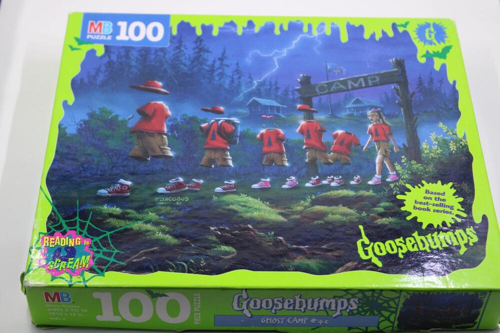 COMPLETE Goosebumps MB 100 Piece Puzzle Ghost Camp #45 1996 12.5 x 15 Rare